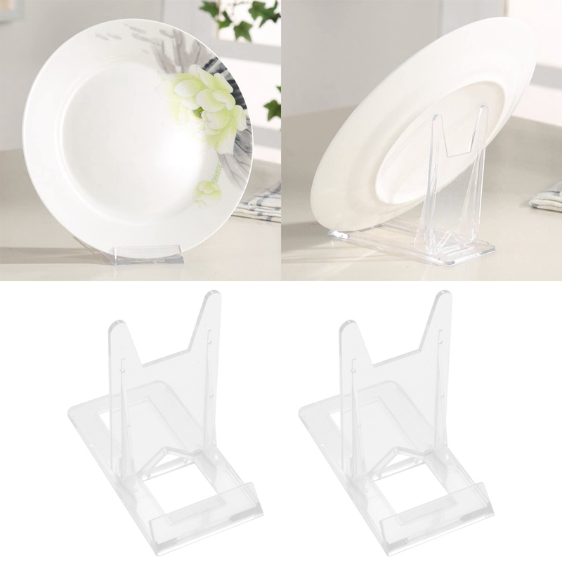 Set 20 Giá Đỡ Trưng Bày Đĩa Bằng Acrylic Trong Suốt Có Thể Điều Chỉnh Cho Sổ Tay