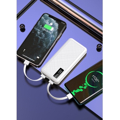 Pin sạc dự phòng có cáp và đèn pin siêu sáng 10000mah 20000mah