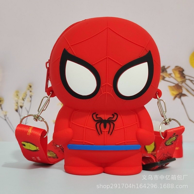 Túi Đeo Chéo Silicone Siêu Nhân Giá Rẻ - Túi Silicon Thiết Kế Họa Tiết Người Nhện, Siêu Anh Hùng Siêu Cute Cho Bé