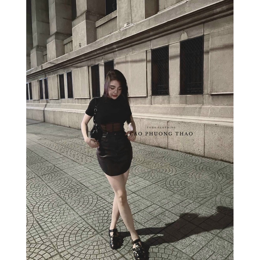 Set Bộ Áo Dài Tay Chân Váy Da Đẹp Cho Cô Nàng Cá Tính Thời Trang Phong Cách Quyến Rũ Nhưng Vẫn Đủ Kín Đáo