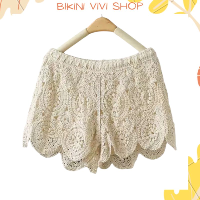 Bikini Ren Đi Biển, Quần Sooc Len Quảng Châu Thổ Cẩm 2 Lớp, Quần Bơi Nữ Lẻ [Kèm Ảnh Thật]