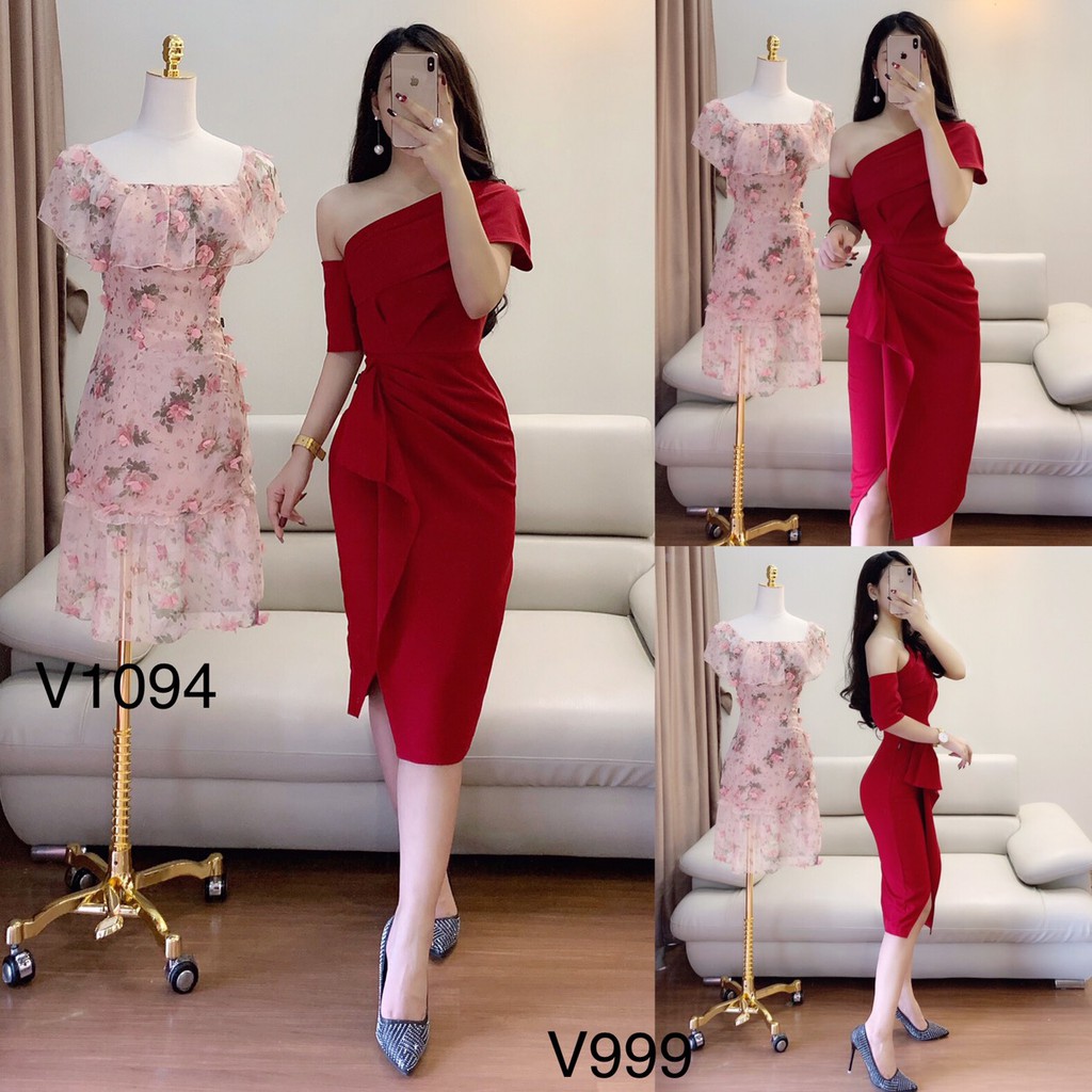 Váy suông V999 đỏ - Đẹp Shop DVC (Kèm ảnh thật trải sàn do shop tự chụp) | BigBuy360 - bigbuy360.vn