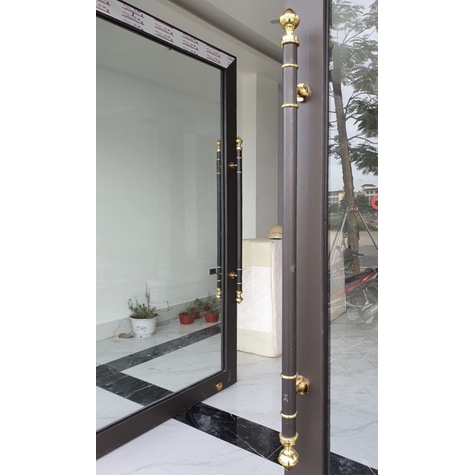 Tay Nắm Cửa Kính Cường Lực, Cửa Nhôm - Nắm Cửa Đen, Cafe Sen Vàng (WIN)