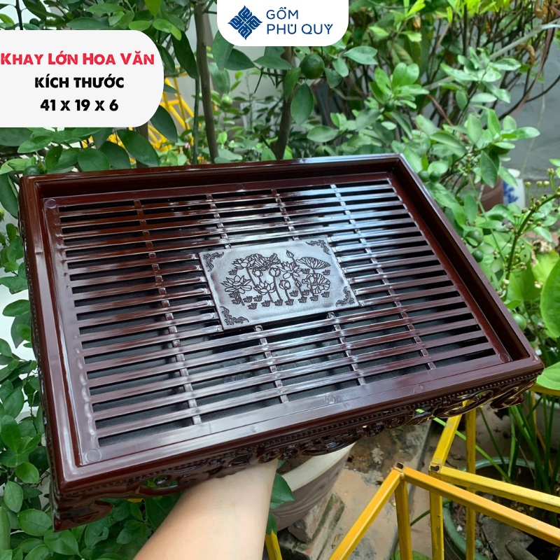 Khay Đựng Ấm Chén - Trà Đạo Cực Đẹp Có Khay Thoát Nước Cao Cấp Gomphuquy 🍵☕