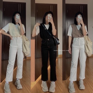 Áo gile len mỏng cổ V có cúc Bazic one