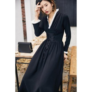 Đầm Đen Dây Đan Heben Thanh Tao - phong cách Retro - Hàng Cao Cấp (kèm hình chụp manocanh H2)