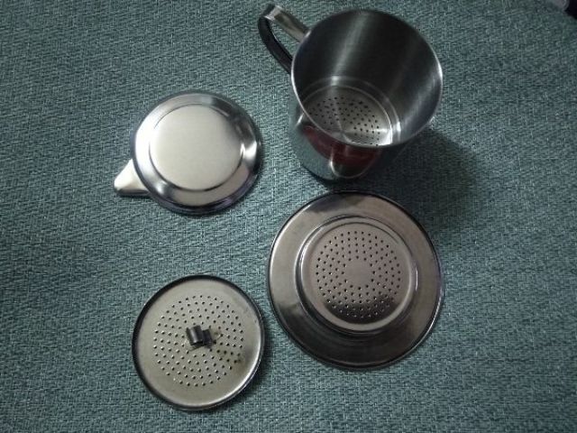 Phin pha cà phê R.7cm Inox 430 cao cấp có quai cầm