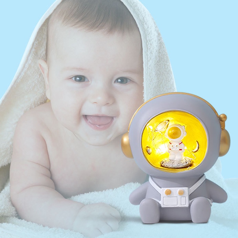Ống Tiết Kiệm Hình Phi Hành Gia Dùng Làm Quà Tặng Cho Bé Phi hành gia nhỏ bé đêm chiếu sáng con heo đất sáng tạo quà sinh nhật bé nhỏ con Đèn LED để bàn kiêm hộp tiết kiệm tiền hình phi hành gia trang trí phòng ngủ phù hợp làm quà cho bạn trai/bạn gái