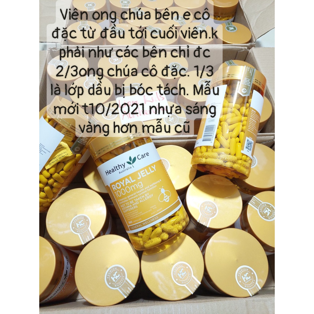 Sữa Ong Chúa Healthy Care [MẪU MỚI] Royal 365v Úc mẫu mới. chuẩn auth, chống lão hóa, đẹp da