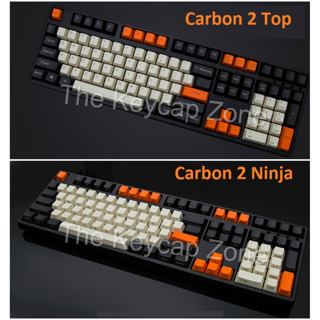 Set Keycap PBT nhiều phối màu Carbon, BOW, Chalk nút bàn phím cơ, phù hợp bàn phím cơ layout cơ bản, không xuyên led