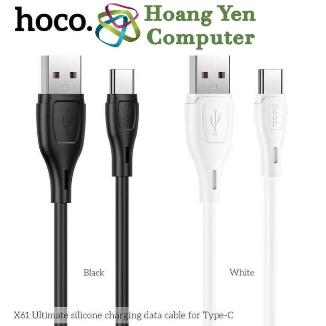 [1M] Cáp Sạc TYPE C Hoco X61 Dây Silicon Mềm Dẻo Chống Cháy Dài 1M - BH 6 Tháng - Hoàng Yến Computer