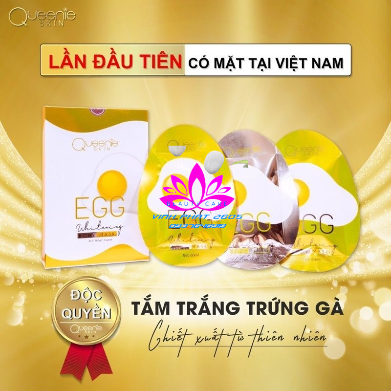 Tắm Trắng Body Trứng Vàng Queenie Skin Chính Hãng- Mua 1 Được 3