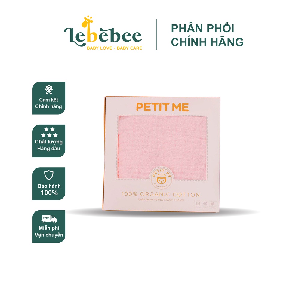 Khăn tắm đơn cho bé Petit Me (hộp 1 khăn)