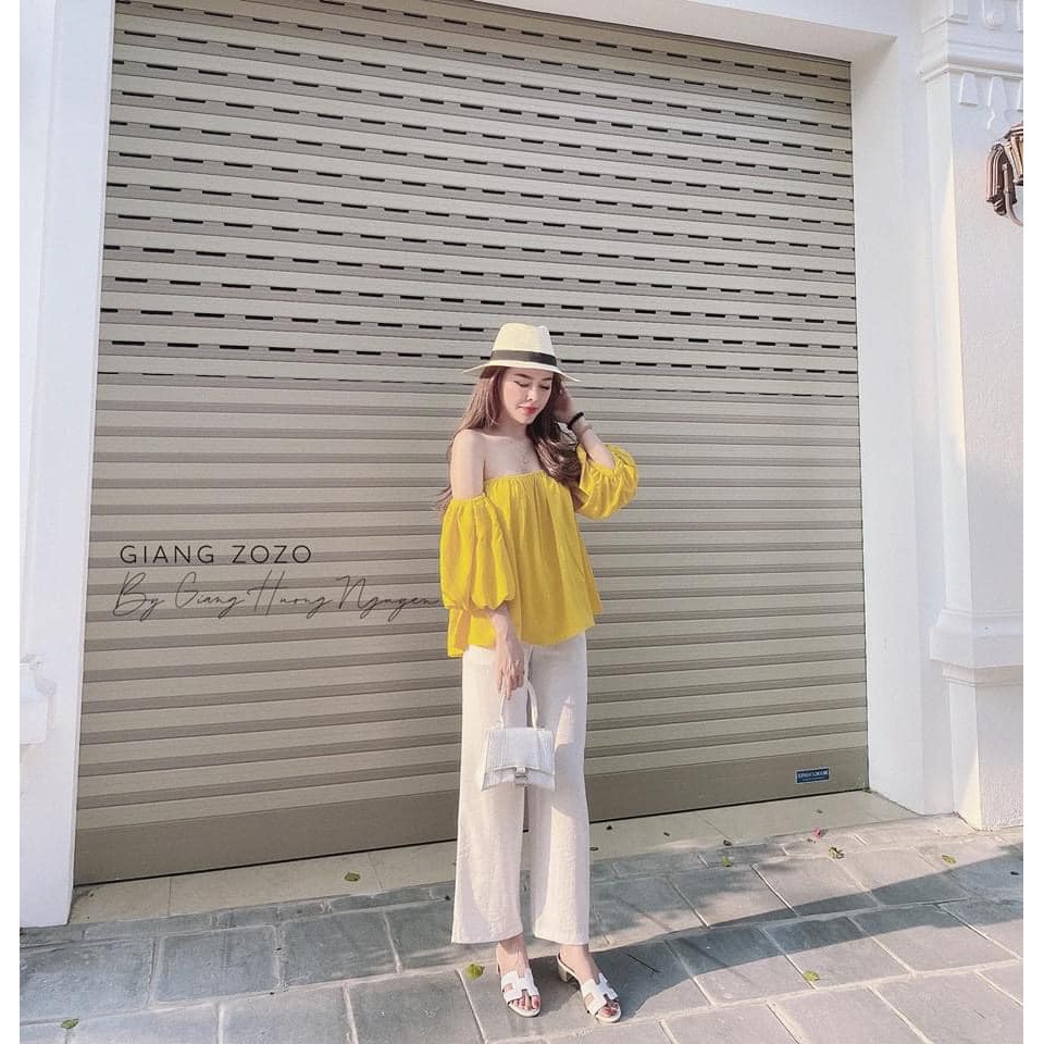Áo Trễ Vai Bánh Bèo Tay Bồng Nữ  Nana's House - FREESHIP  Áo thun phông hở cổ tiểu thư dáng suông nhiều màu Ulzzang