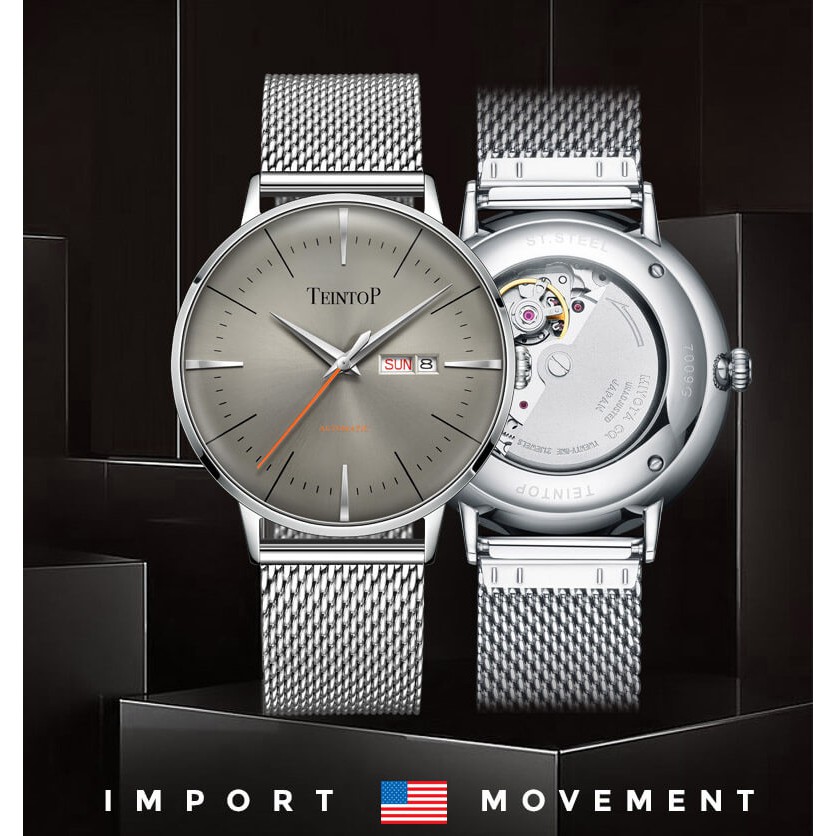 Đồng hồ nam chính hãng Teintop T7009-10 Kính sapphire ,chống xước,Chống nước 3ATM,máy cơ(Automatic),Bảo hành 12 Tháng