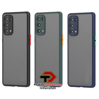 Ốp lưng nhám viền màu chống sốc bảo vệ camera cho OPPO Reno5