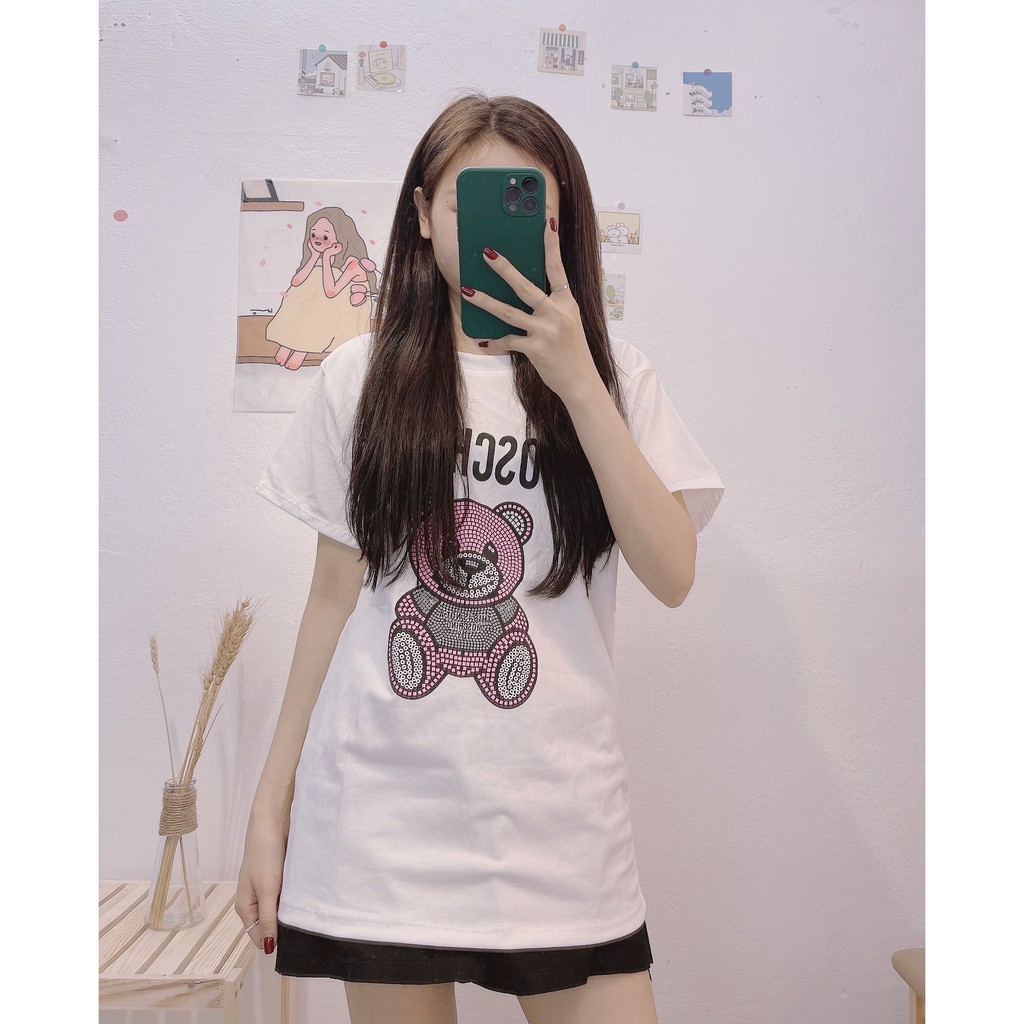 Áo Phông In Hình Gấu Nổi Bật Thời Trang QCCC Loại 1 Free Ship, Áo Phông Cotton Mát Chất Mịn Giá Rẻ, Form Giấu Quần, MN03 | BigBuy360 - bigbuy360.vn