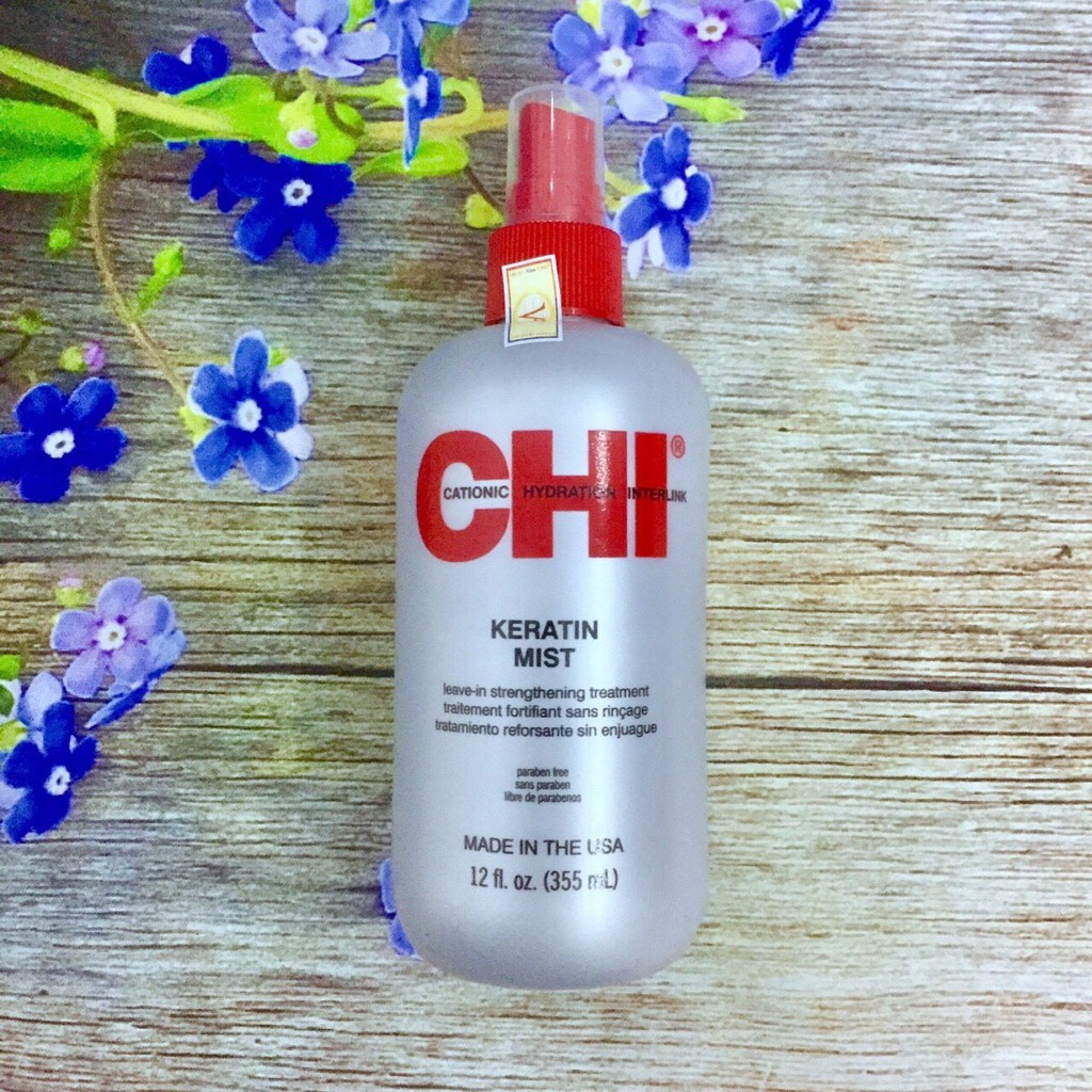 Xịt dưỡng ẩm CHI Keratin Mist Leave In Strengthening Treatment 355ml