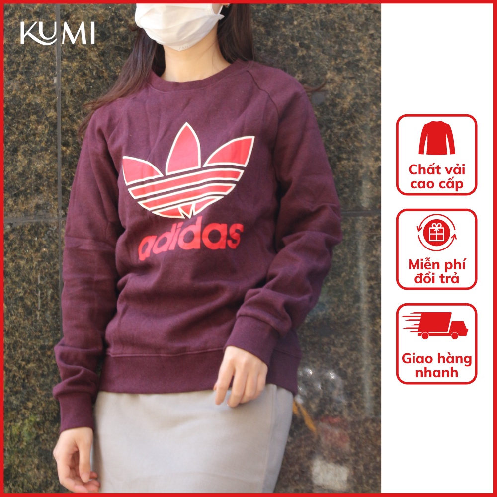 Áo Nỉ Nữ Chất Nỉ Bông Cao Cấp Chuẩn Xuất Khẩu, Áo Thể Thao Nữ Chất Nỉ Bông Phong Cách Năng Động Kumi Fashion - Đỏ Đô