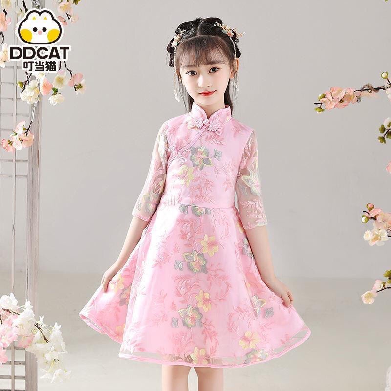 Đầm Sườn Xám Phong Cách Trung Hoa Thời Trang Xuân Hè Mới Cho Bé Gái