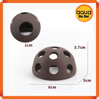 Đồ chơi tép cảnh bằng gốm - Bán cầu có lỗ - 63.7 cm - Trang trí hồ cá tép cảnh, giúp tép trú ẩn xả stress