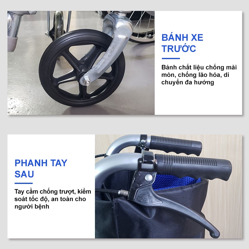 Xe lăn tay cơ bản, giành cho người già, người bị chấn thương, NIKITA S2132