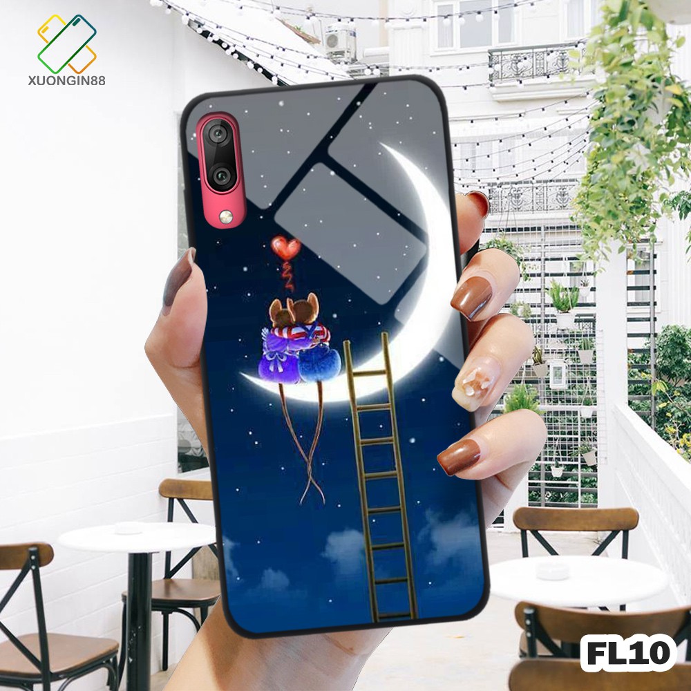 Ốp lưng Huawei Y7 Pro 2019 in 3D kính cường lực chủ đề tình yêu