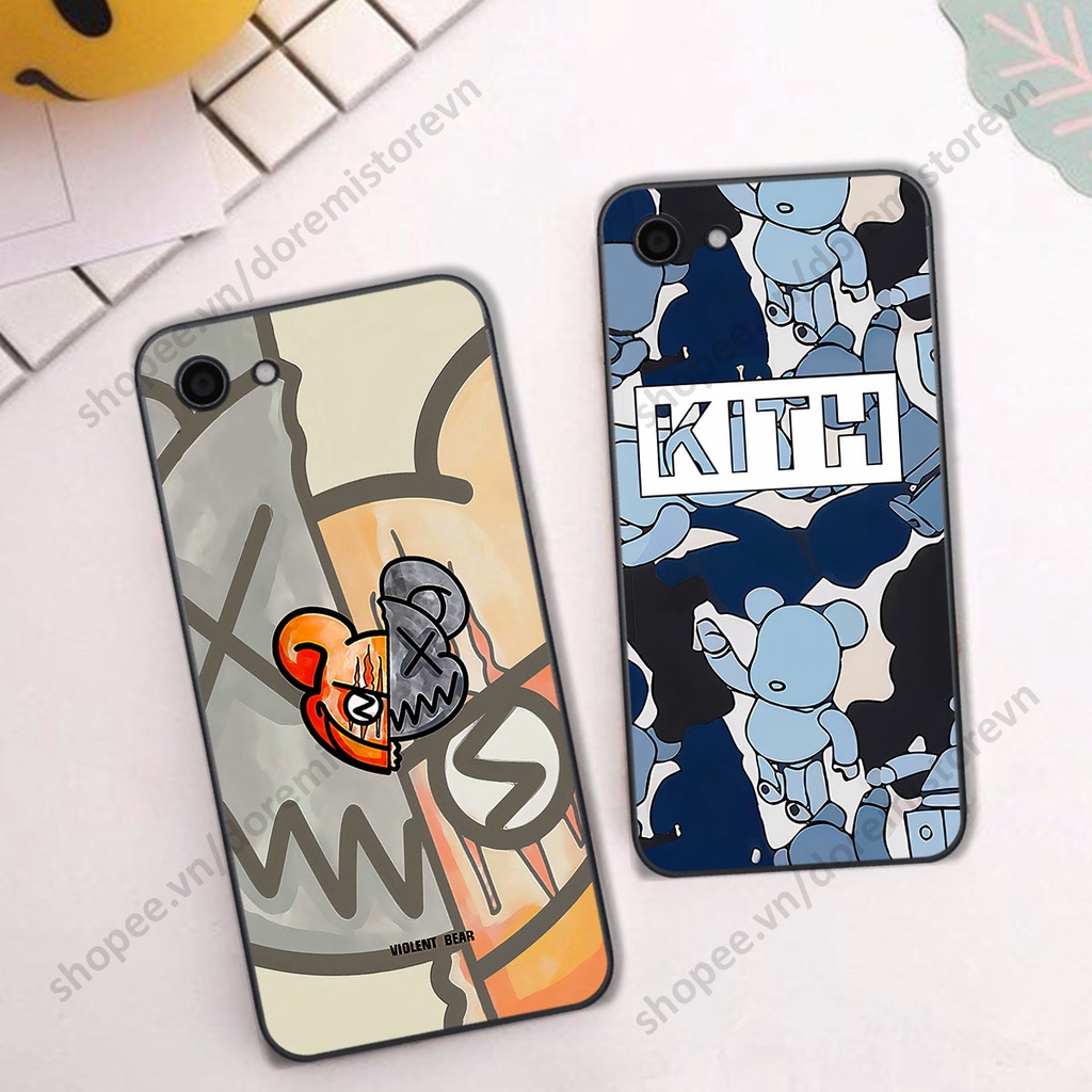 Ốp lưng Vivo Y81 / Y83 hình kaws, kith, bear brick nổi 3D phong cách độc đáo
