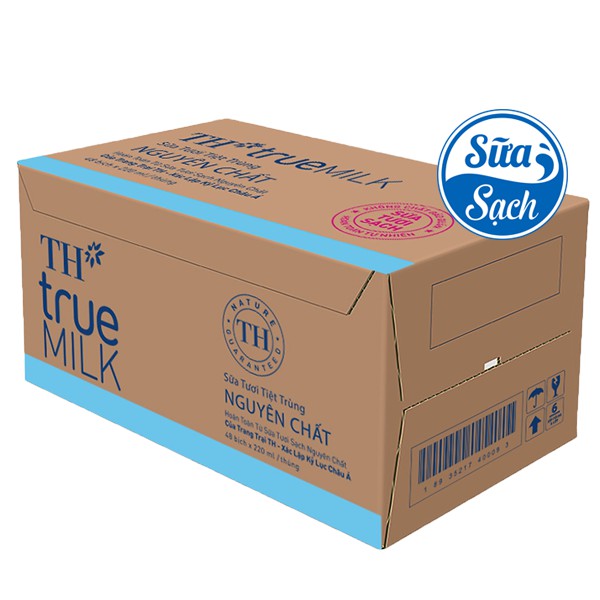 Thùng 48 bịch sữa tươi tiệt trùng có đường/ít đường/không đường TH true MILK 220ml ( date mới)