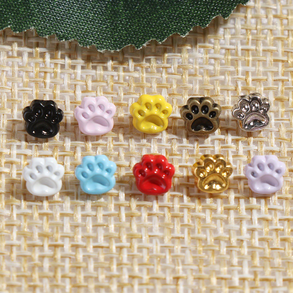 Bộ 20 Nút Kim Loại 5mm Mini 1/2 Lỗ 10 Màu Tự Khâu Quần Áo Búp Bê