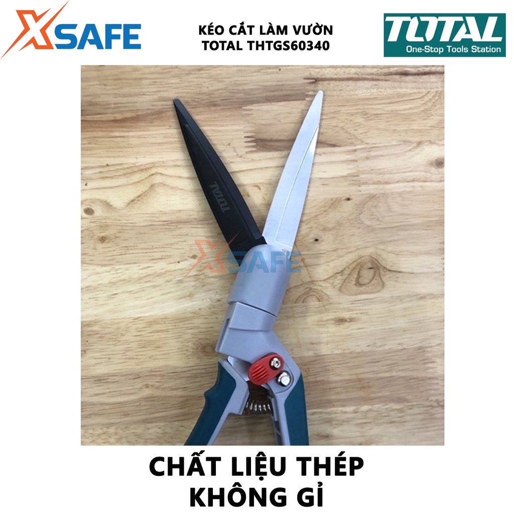 Kéo cắt cỏ 340mm TOTAL THTGS60340 Kích thước lưỡi 7 &quot;/ 180mm, chịu nhiệt với lớp phủ chống dính, tay cầm ABS chắc chắn