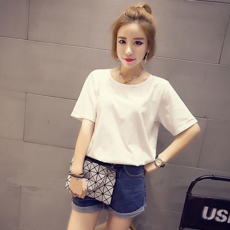 Áo thun tay ngắn phối dây sau lưng quyến rũ cho nữ