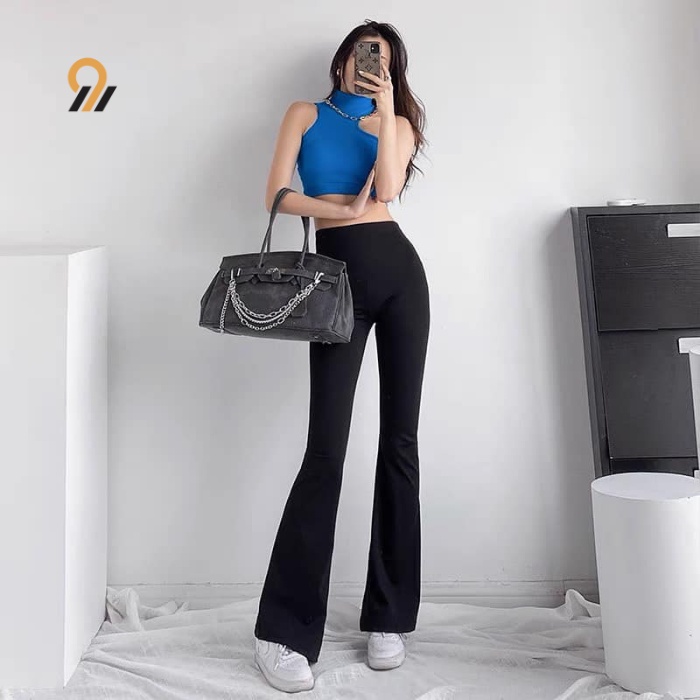 Quần legging nữ Ống Loe Nữ M9 Cạp Cao Tôn Dáng