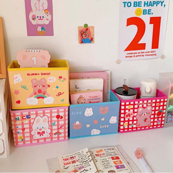 Khay vải đáng yêu phong cách cute đựng phụ kiện, mỹ phẩm siêu tiện ích