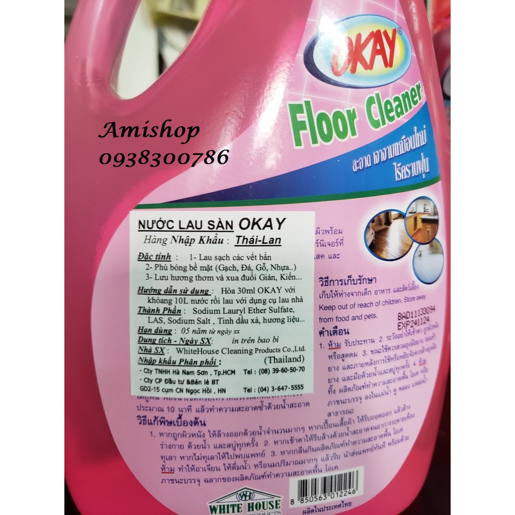 Nước lau sàn Okay Thái Lan- chai 2000ml