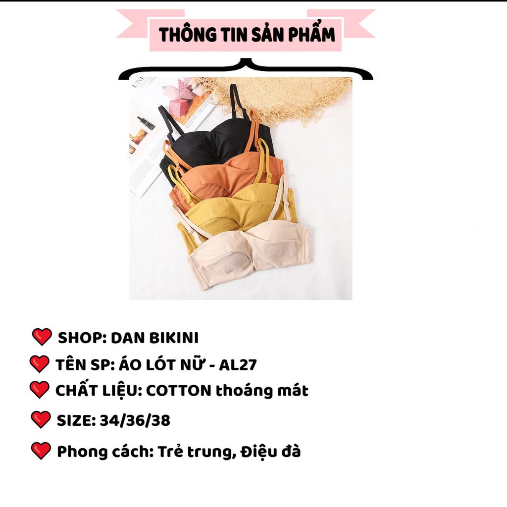 Áo Lót Nữ - Áo Ngực Nữ Cotton đan chéo mềm mại thoáng mát tôn vòng một quyến rũ mã AL27