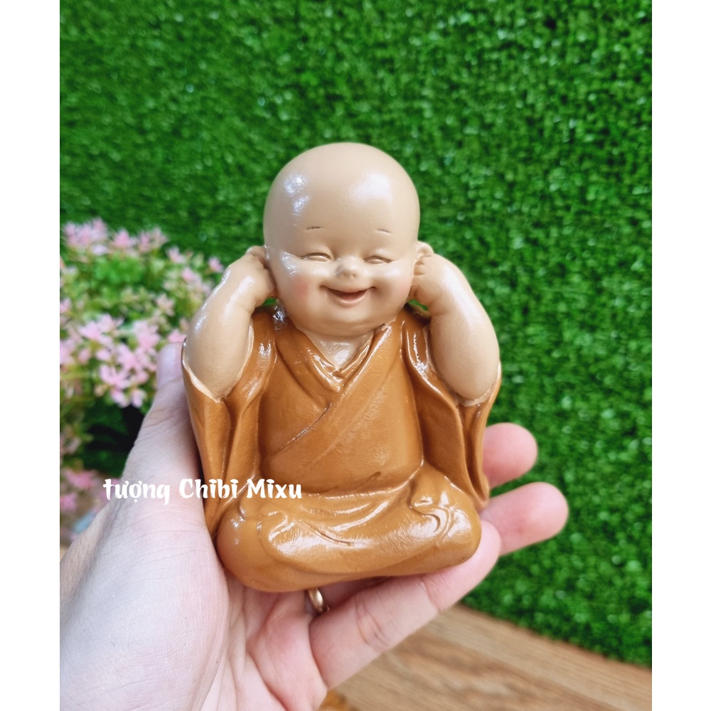 Bộ 04 tượng Tứ Không áo nâu size 10cm