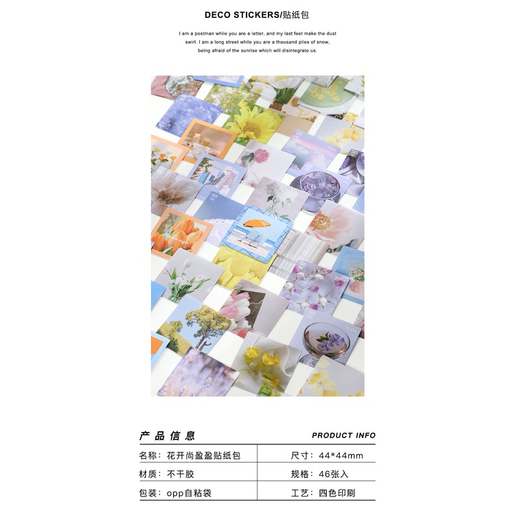 Set 46 miếng dán trang trí sổ lưu niệm họa tiết sáng tạo