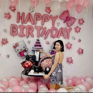 [Rẻ Vô Địch] SET BÓNG TRANG TRÍ SINH NHẬT NGƯỜI NỔI TIẾNG TONE HỒNG