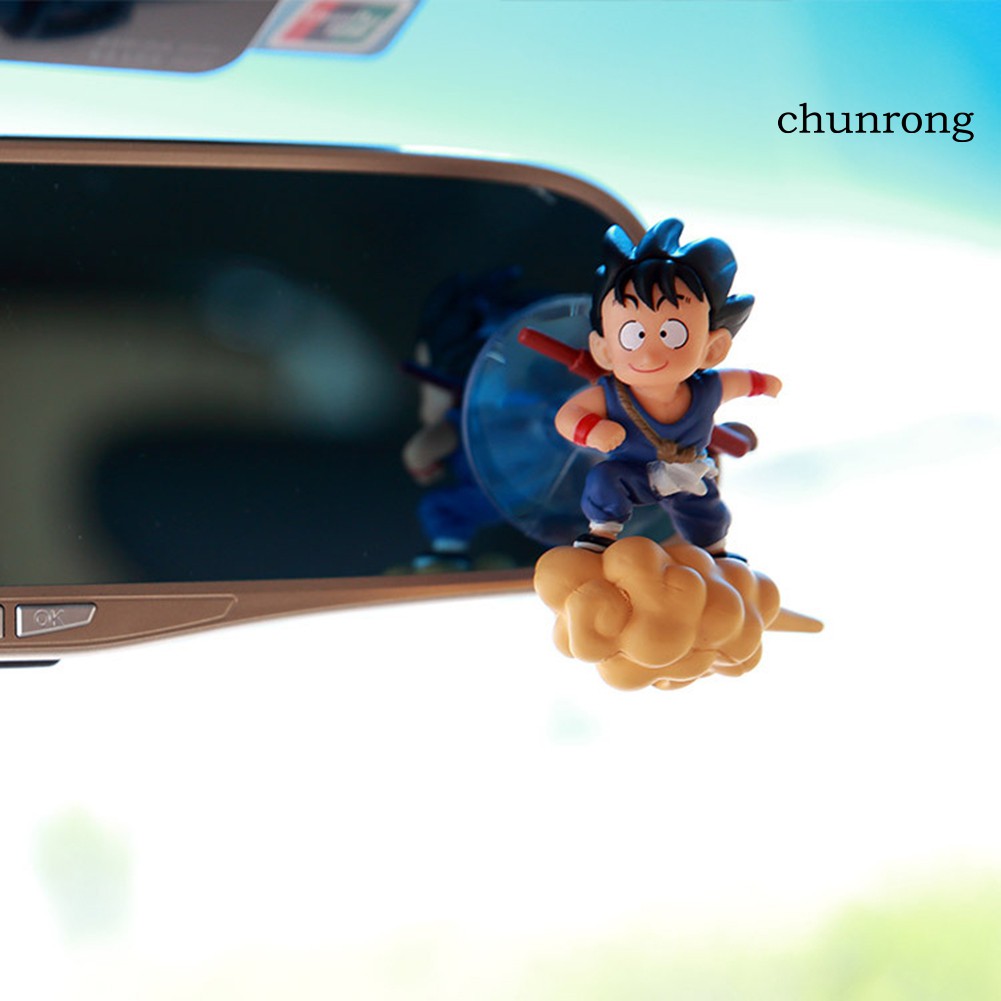 CR+Cute Dragon Ball Goku PVC Action Figure Suction Cup Toy Car Window Mirror Decor