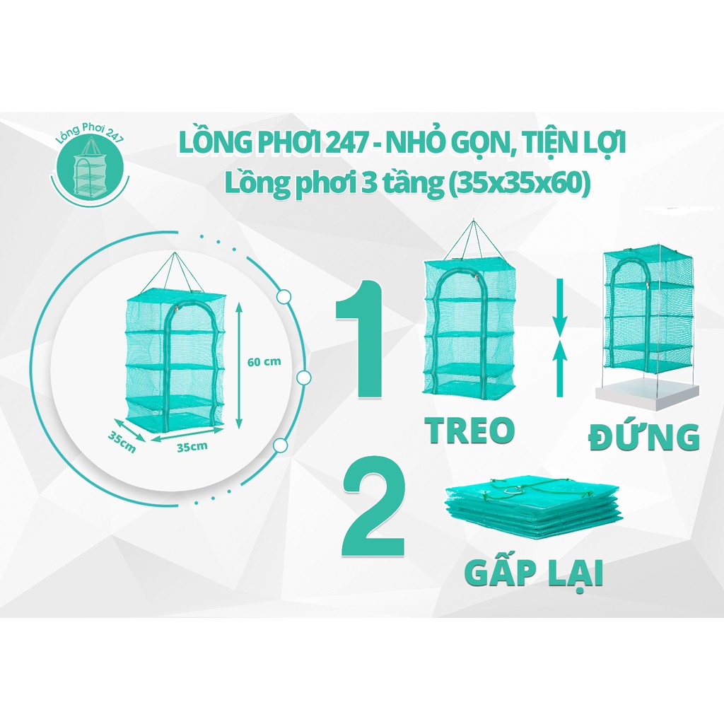 Lồng lưới phơi thực phẩm 247 - Chống côn trùng, Bảo đảm an toàn vệ sinh thực phẩm