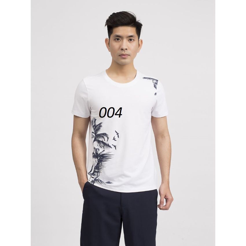 Áo phông t shirt ngắn tay nam CHÍNH HÃNG – GIẢM GIÁ Aristino ATS004S9 chất liệu cotton CVC, dáng slim fit