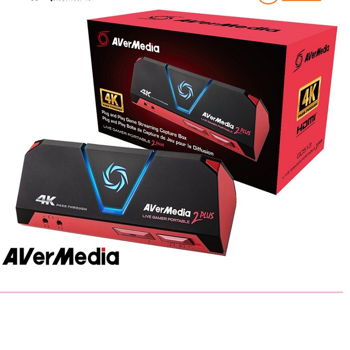 Thiết bị LiveStream Avermedia LIVE GAMER PORTABLE 2 Plus - GC513 - 4K 60FPS  - Hàng Chính Hãng