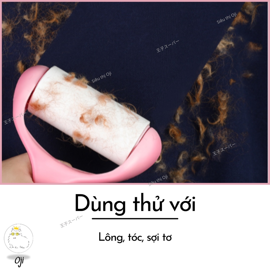 Cây Lăn Bụi Quần Áo Cây Lăn Lông Mèo Tay Cầm Uốn Cong Thông Minh, 2 Lõi tặng kèm