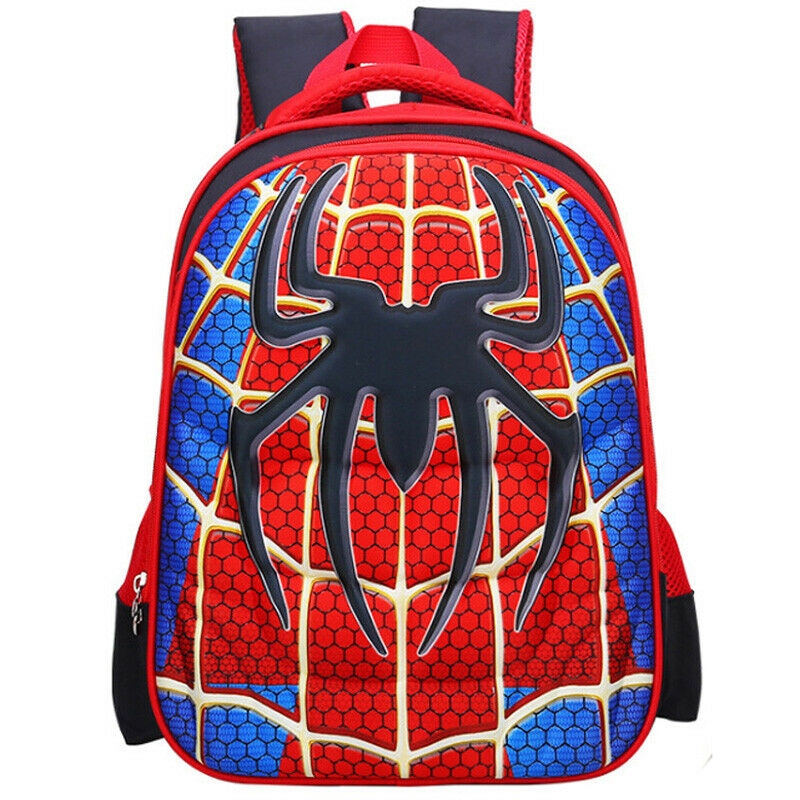 Ba lô đi học kiểu dáng hoạt hình 3D hình Spider Man/ America Captain sức chứa lớn cho bé