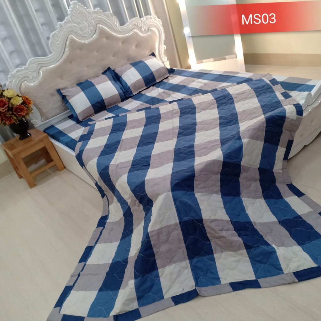 Thanh lý chăn hè trần bông 3 lớp 1m8x2m mẫu bơ xanh