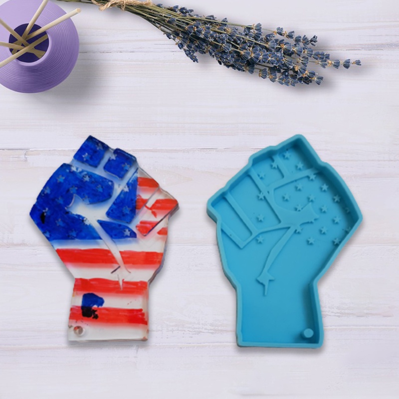 Khuôn Silicone Làm Móc Khóa Hình Lá Cờ Mỹ