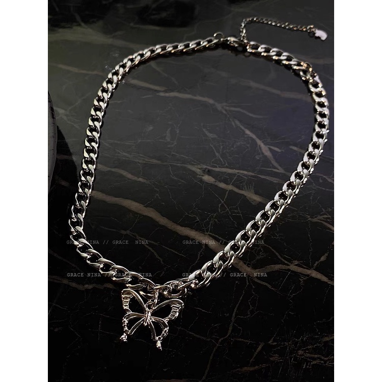 Dây chuyền kim loại mặt Butterfly dạng xích dành cho nữ cá tính