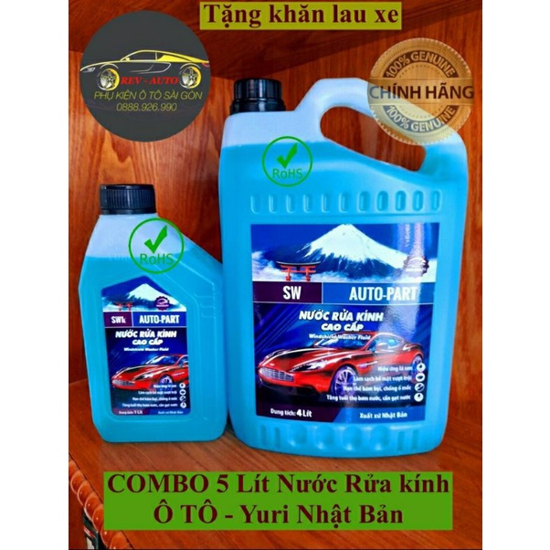 Combo 5 lít nước rửa kính ô tô Toyota, Yuri Nhật bản