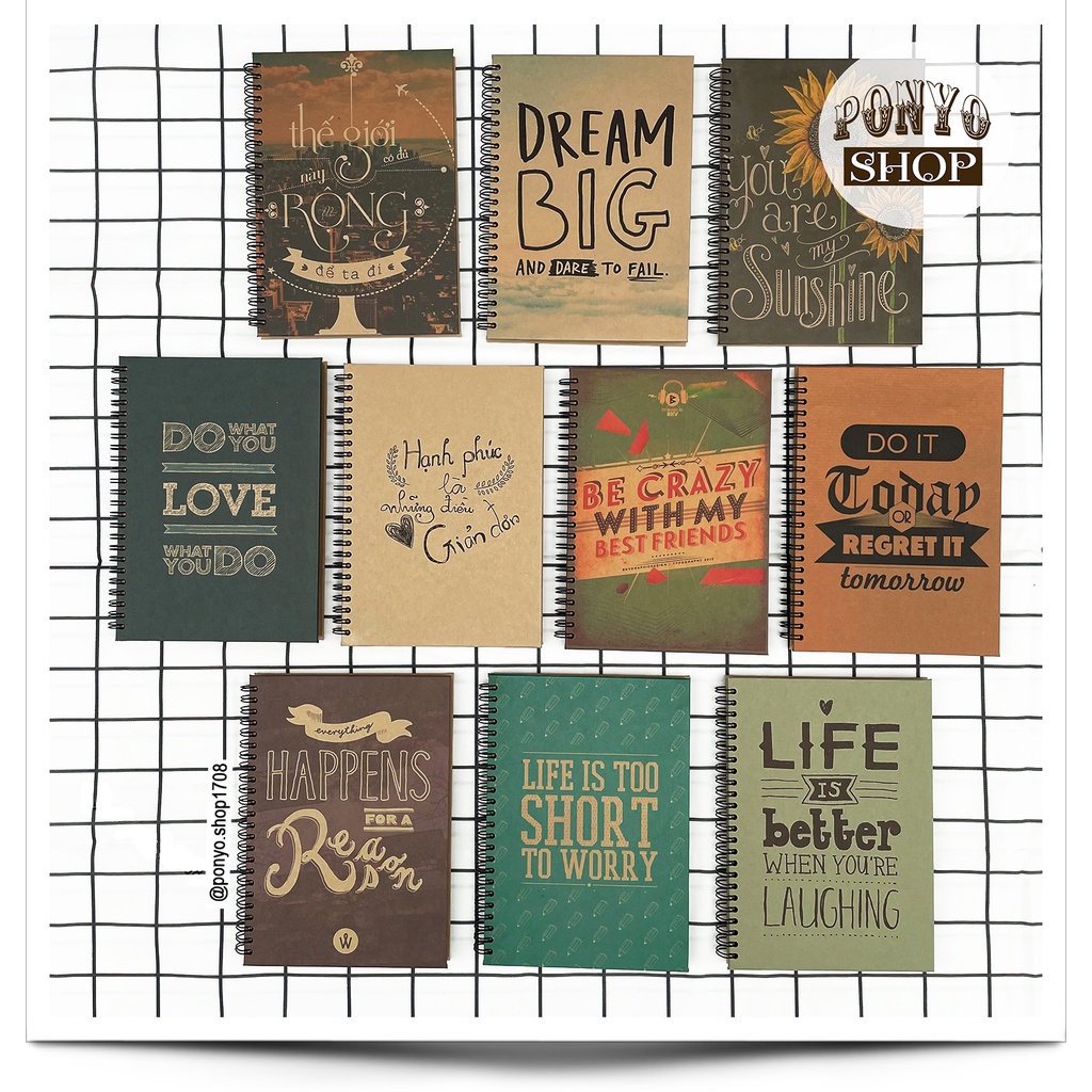 Sổ tay Handmade Vintage (Chủ đề Typography) - PONYO Shop
